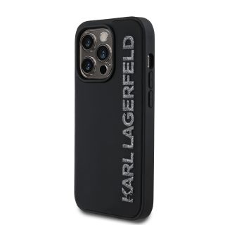 Karl Lagerfeld 3D Rubber Glitter Logo Case for iPhone 13 Pro / Black (KLHCP13LRBKGVCK)