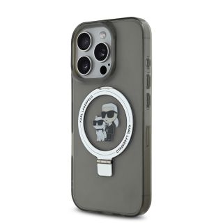 Karl Lagerfeld Ringstand Karl and Choupette MagSafe Case for iPhone 16 Pro / Black (KLHMP16LHMRSKCK)