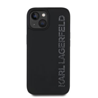 Karl Lagerfeld 3D Rubber Glitter Logo Case for iPhone 13 / Black (KLHCP13MRBKGVCK)