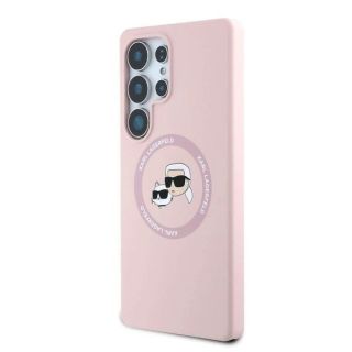 Karl Lagerfeld Liquid Silicone K&CH Heads MagSafe Case for Samsung Galaxy S25 Ultra / pink (KLHMS25LSKCHTCP)