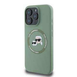 Karl Lagerfeld Liquid Silicone K&CH Heads MagSafe Case for iPhone 16 Pro / khaki (KLHMP16LSKCHTCA)
