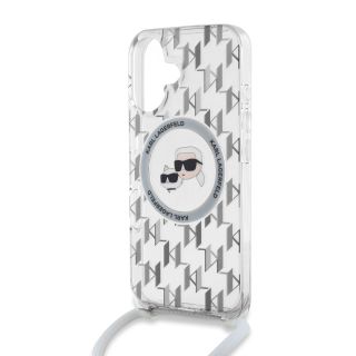 Karl Lagerfeld IML Monogram Crossbody K&CH Heads MagSafe Case for iPhone 16 / transparent (KLHMP16SHCKCKLCT)