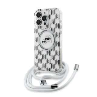 Karl Lagerfeld IML Monogram Crossbody K&CH Heads MagSafe Case for iPhone 16 Pro / Transparent (KLHMP16LHCKCKLCT)