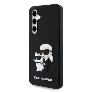 Karl Lagerfeld 3D Rubber Karl and Choupette Case for Samsung Galaxy S24 FE / Black (KLHCS24FE3DRKCNK)