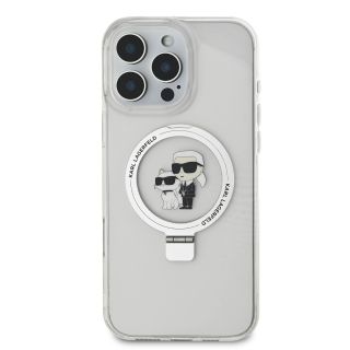 Karl Lagerfeld Ringstand Karl and Choupette MagSafe Case for iPhone 16 Pro Max / white (KLHMP16XHMRSKCH)