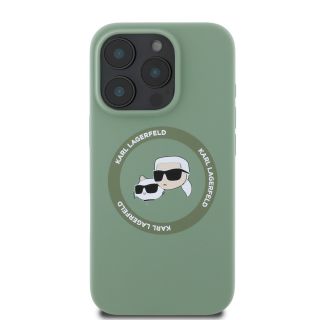 Karl Lagerfeld Liquid Silicone K&CH Heads MagSafe Case for iPhone 16 Pro / khaki (KLHMP16LSKCHTCA)