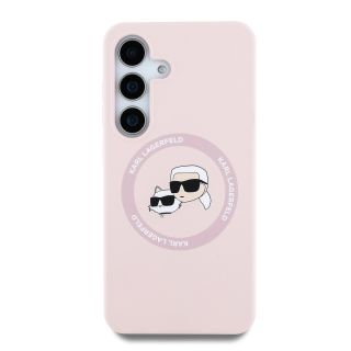 Karl Lagerfeld Liquid Silicone K&CH Heads MagSafe Case for Samsung Galaxy S25 / Pink (KLHMS25SSKCHTCP)
