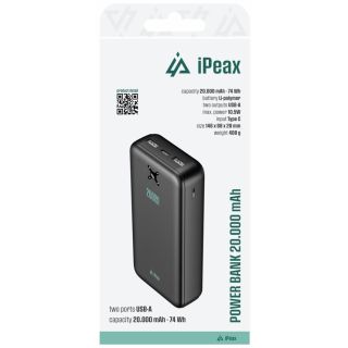 iPeax Power Bank 2x USB-A 20000 mAh (90010119)