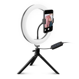 SBS TESELFIERING8 Phone Stand with 8-inch LED Ring Light and Tripod (TESELFIERING8)