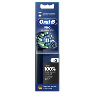 Oral-B EB50BRX-2 Cross Action Pro Toothbrush heads for adults (EB 50-2 BLK)