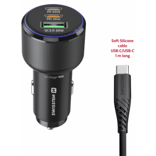 Swissten PD 2x USB-C / USB Car Charger 95W with USB-C - USB-C Cable 1m (20111912)