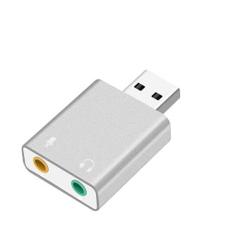 RoGer USB Audio card with microphone input / Virtual 7.1 / silver (RO-SOUNDCARD7.1-SI)