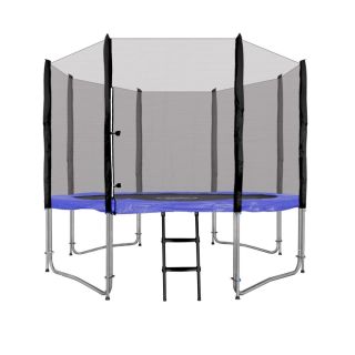RoGer Trampoline with an External Safety Net and a Ladder 305cm (RO-10FT-BL)