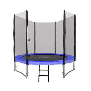 RoGer Trampoline with an External Safety Net and a Ladder 244cm (RO-8FT-BL)