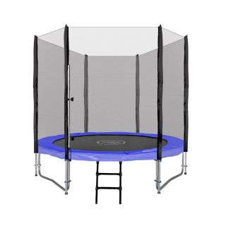 RoGer Trampoline with an External Safety Net and a Ladder 244cm (RO-8FT-BL)