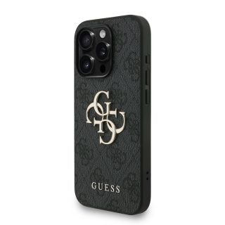 Guess PU 4G Metal Logo Strap Case for iPhone 15 Pro Max / Black (GUHCP15XP4GMGSK)
