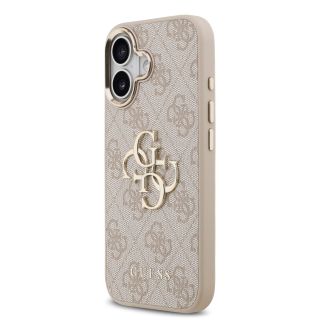 Guess PU Leather 4G Metal Logo Gold Frame Case for iPhone 17 / Pink (GUHCP17S4GMGCPI)