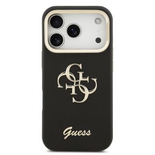 Guess PU Grained 4G Logo Stand Camera Frame Case for iPhone 17 Pro / Black (GUHCP17LPCS4GSK)