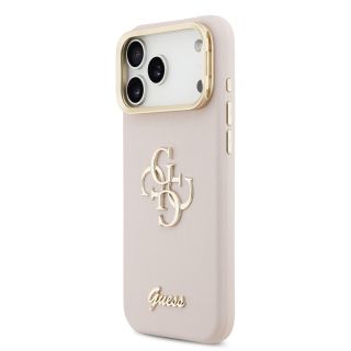 Guess PU Grained 4G Logo Stand Camera Frame Case for iPhone 17 Pro Max / Pink (GUHCP17XPCS4GSP)