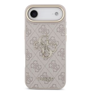 Guess PU Leather 4G Metal Logo Gold Frame Case for iPhone Air / Pink (GUHCP17M4GMGCPI)