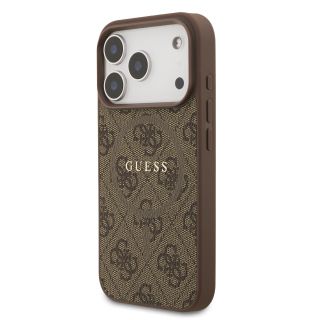 Guess PU Leather 4G Colored Ring MagSafe Case for iPhone 17 Pro / Brown (GUHMP17LG4GFRW)