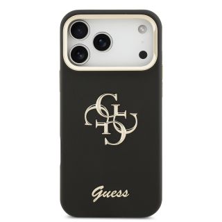 Guess PU Grained 4G Logo Stand Camera Frame Case for iPhone 17 Pro Max / Black (GUHCP17XPCS4GSK)