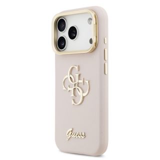 Guess PU Grained 4G Logo Stand Camera Frame Case for iPhone 17 Pro / Pink (GUHCP17LPCS4GSP)