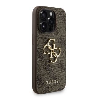 Guess PU 4G Metal Logo Strap Case for iPhone 15 Pro Max / Brown (GUHCP15XP4GMGSW)