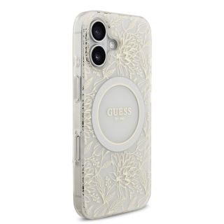 Guess IML Flowers Allover Strap MagSafe Case for iPhone 17 / White (GUHMP17SHCPOFPH)