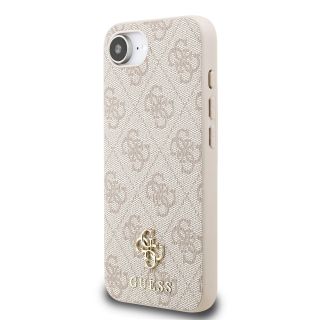 Guess PU 4G Small Metal Logo MagSafe Case for iPhone 16e / Pink (GUHMPSE4P4SM4MP)