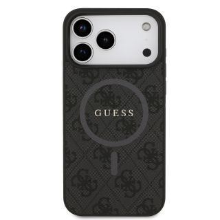Guess PU Leather 4G Colored Ring MagSafe Case for iPhone 17 Pro Max / Black (GUHMP17XG4GFRK)