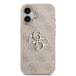 Guess PU Leather 4G Metal Logo Gold Frame Case for iPhone 17 / Pink (GUHCP17S4GMGCPI)