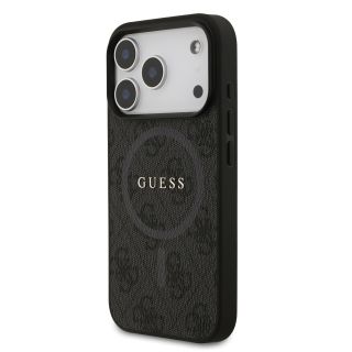 Guess PU Leather 4G Colored Ring MagSafe Case for iPhone 17 Pro / Black (GUHMP17LG4GFRK)