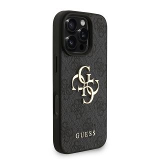 Guess PU 4G Metal Logo Strap Case for iPhone 16 Pro Max / Black (GUHCP16XP4GMGSK)