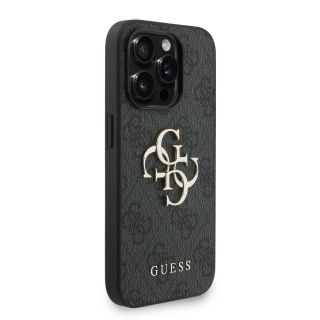Guess PU 4G Metal Logo Strap Case for iPhone 15 Pro Max / Black (GUHCP15XP4GMGSK)