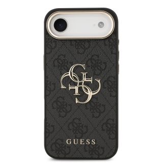 Guess PU Leather 4G Metal Logo Gold Frame Case for iPhone Air / Black (GUHCP17M4GMGCGR)