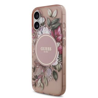Guess IML Flowers Strap MagSafe Case for iPhone 17 / Pink (GUHMP17SHFWBRCESP)