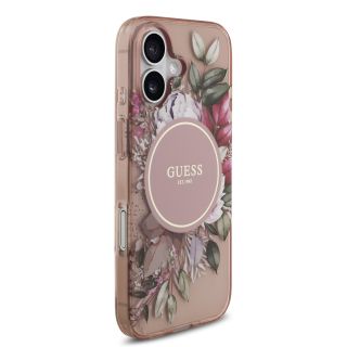 Guess IML Flowers Strap MagSafe Case for iPhone 17 / Pink (GUHMP17SHFWBRCESP)