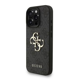 Guess PU 4G Metal Logo Strap Case for iPhone 16 Pro Max / Black (GUHCP16XP4GMGSK)