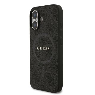Guess PU Leather 4G Colored Ring MagSafe Case for iPhone 17 / Black (GUHMP17SG4GFRK)