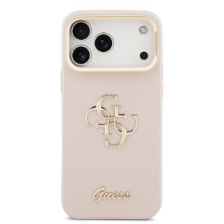 Guess PU Grained 4G Logo Stand Camera Frame Case for iPhone 17 Pro Max / Pink (GUHCP17XPCS4GSP)