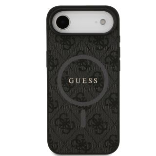 Guess PU Leather 4G Colored Ring MagSafe Case for iPhone Air / Black (GUHMP17MG4GFRK)