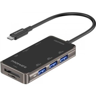 PROMATE PrimeHub-Mini 8in1 USB-C Hub HDMI 4K / LAN / PD 100W / SD / 3x USB 3.0 (HUBPRIMEHUBMINI)