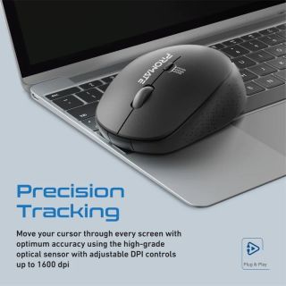 PROMATE TRACKER MaxComfort® Ergonomic Wireless Mouse (MOUTRACKERBK)