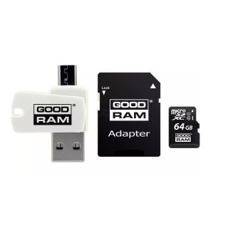 Goodram MicroSD class 10 UHS I 64GB Memory card + Card reader (M1A4-0640R12)