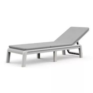Keter Mallorca White Sunlounger with Cushion (29213628400)