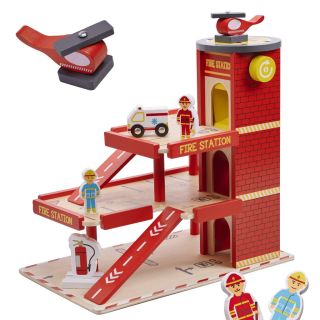 Lulilo Children's Wooden Parking Fire Station (LU-PFS)