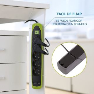 Electraline 62158 Multisocket 5P+2USB 2.0M (ITR-62158)