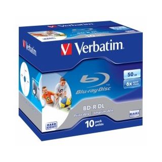 Verbatim BD-R DL Blanks 50 GB / 6x / 10 Pack Jewel (43736V)