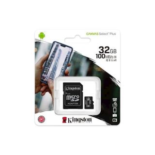 Kingston Canvas Select MicroSDHC 32GB + Adapter Memory Card (SDCS2/32GB)